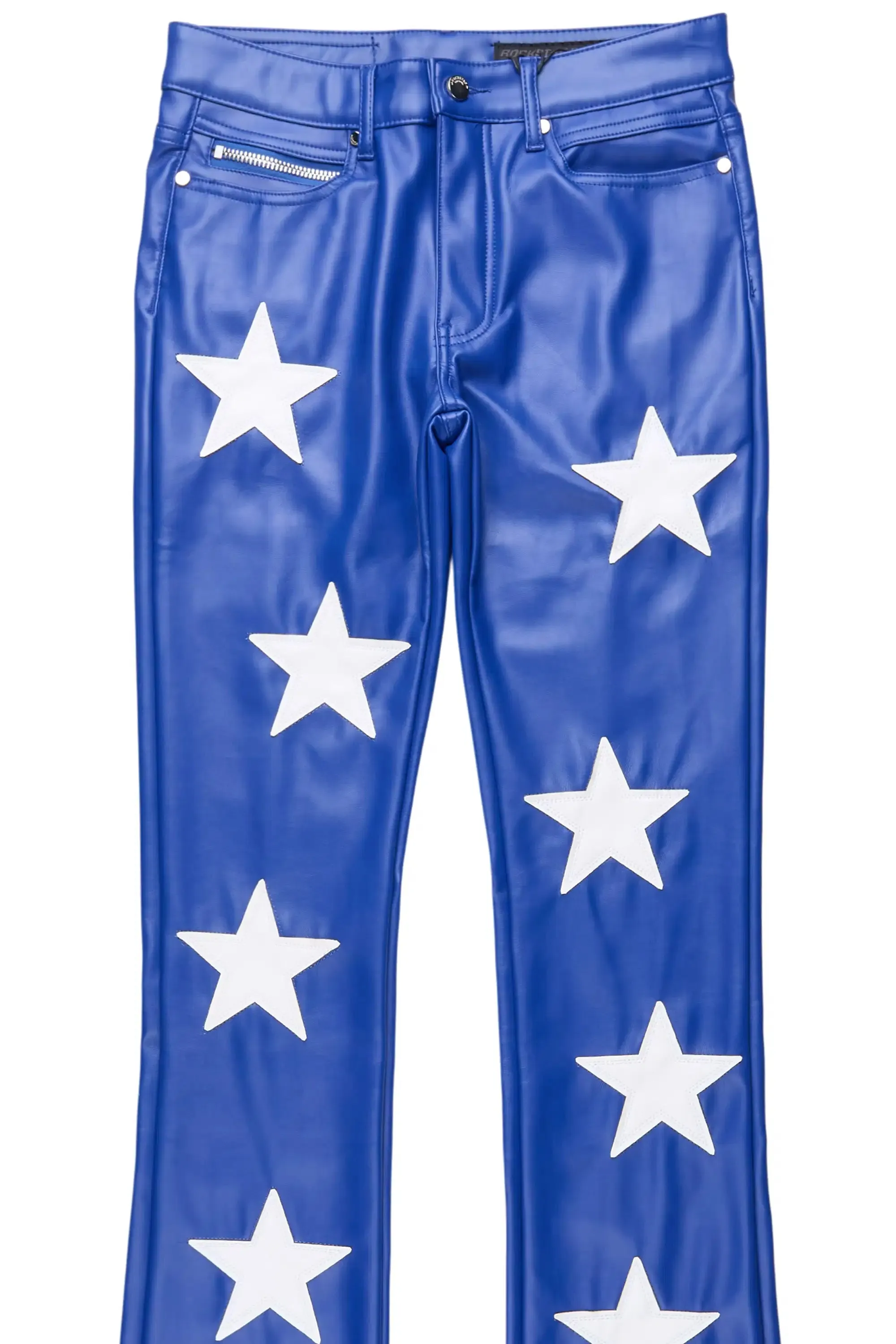 Steen Royal Blue PU Stacked Flare Jean sold by Rockstar Original product image thumbnail 2