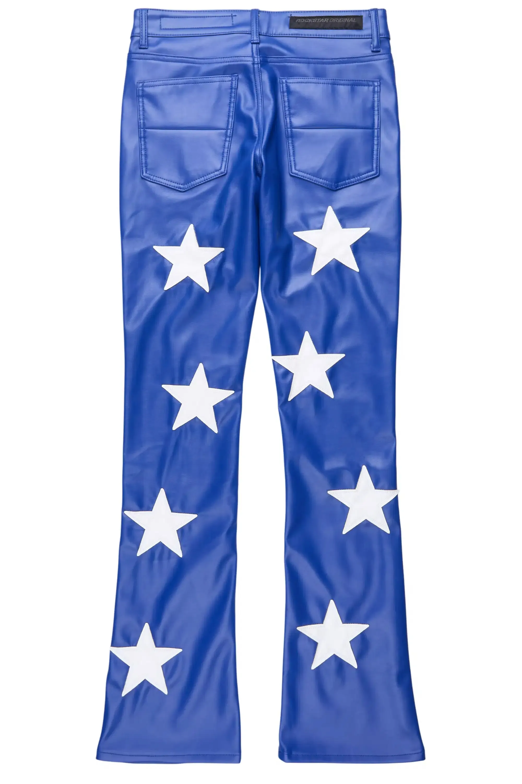 Steen Royal Blue PU Stacked Flare Jean sold by Rockstar Original product image thumbnail 3