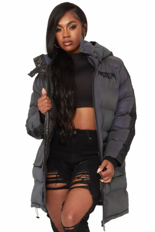 Nikita Reflective Black Long Puffer Jacket sold by Rockstar Original