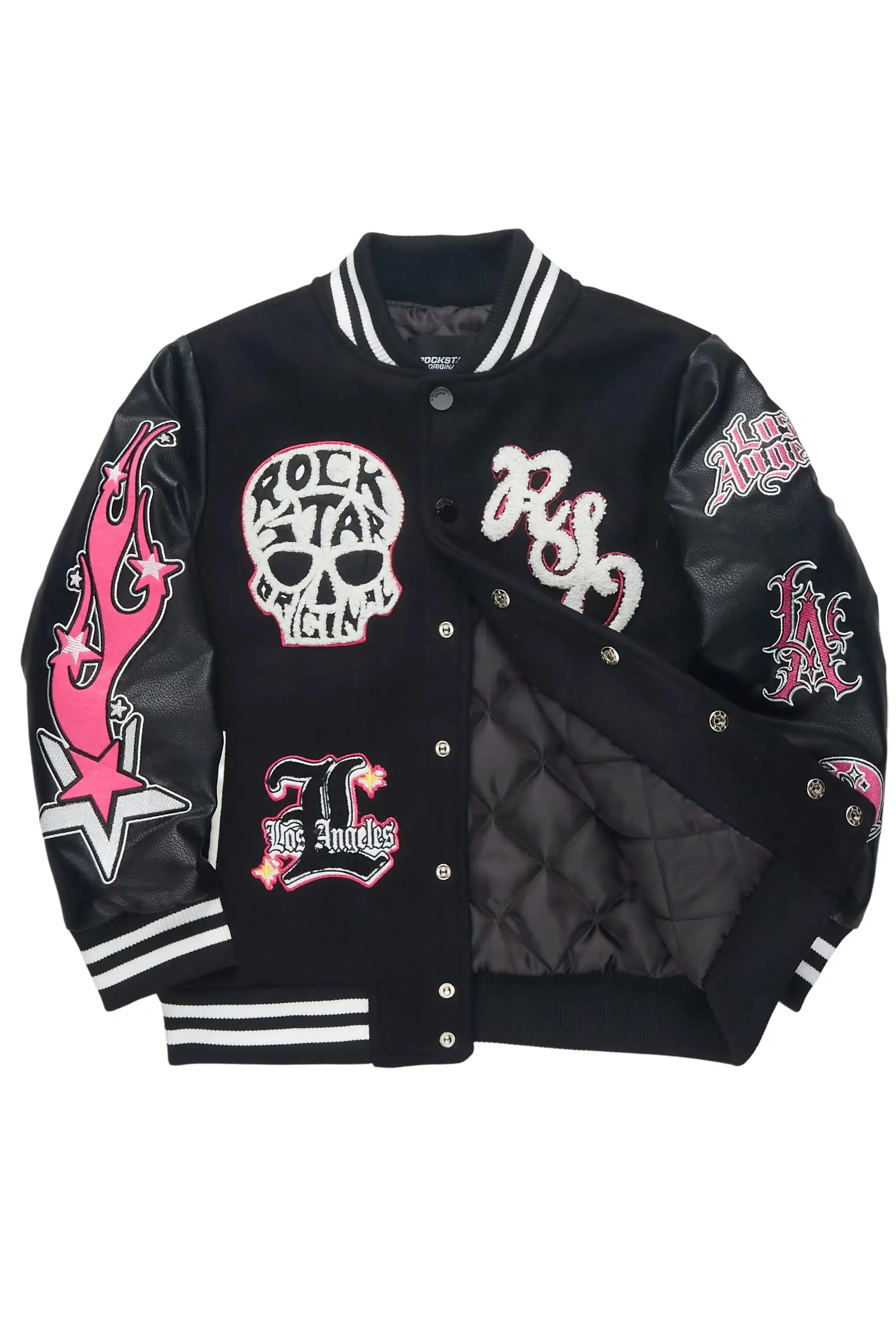 Jermika Black Oversized Varsity Jacket sold by Rockstar Original product image thumbnail 4