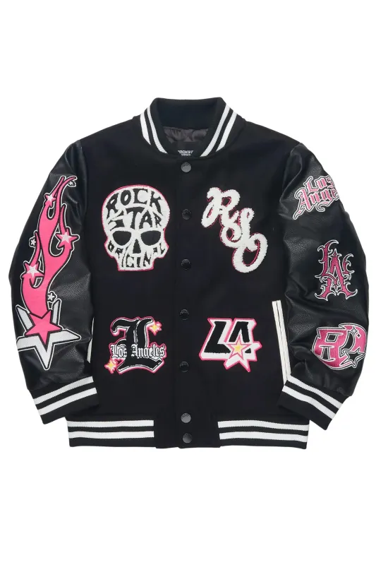 Jermika Black Oversized Varsity Jacket sold by Rockstar Original