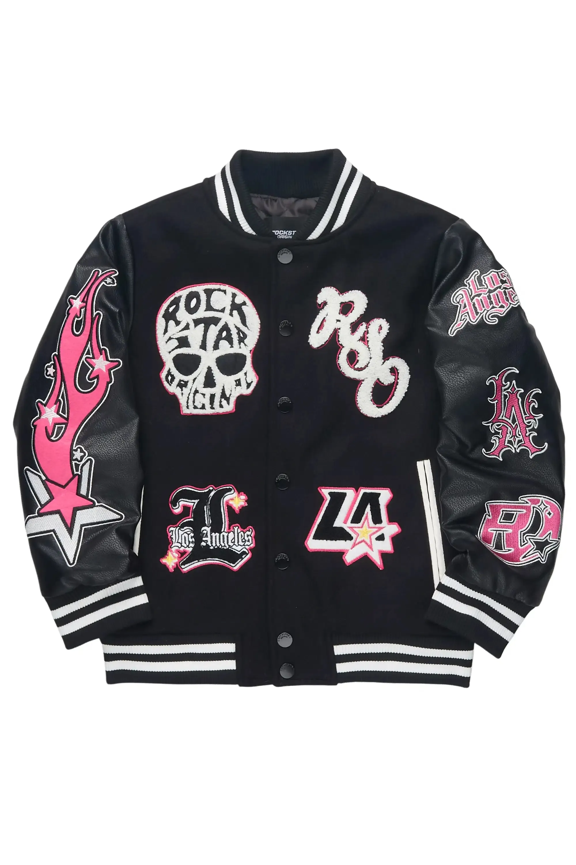 Jermika Black Oversized Varsity Jacket sold by Rockstar Original