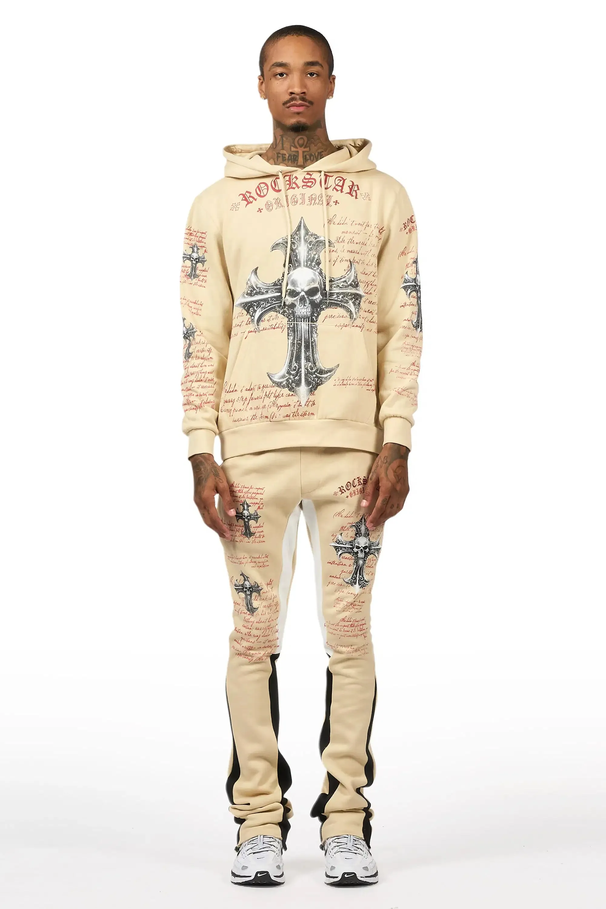 Bowman Beige/Multi Hoodie/Stacked Flare Track Set sold by Rockstar Original product image thumbnail 2