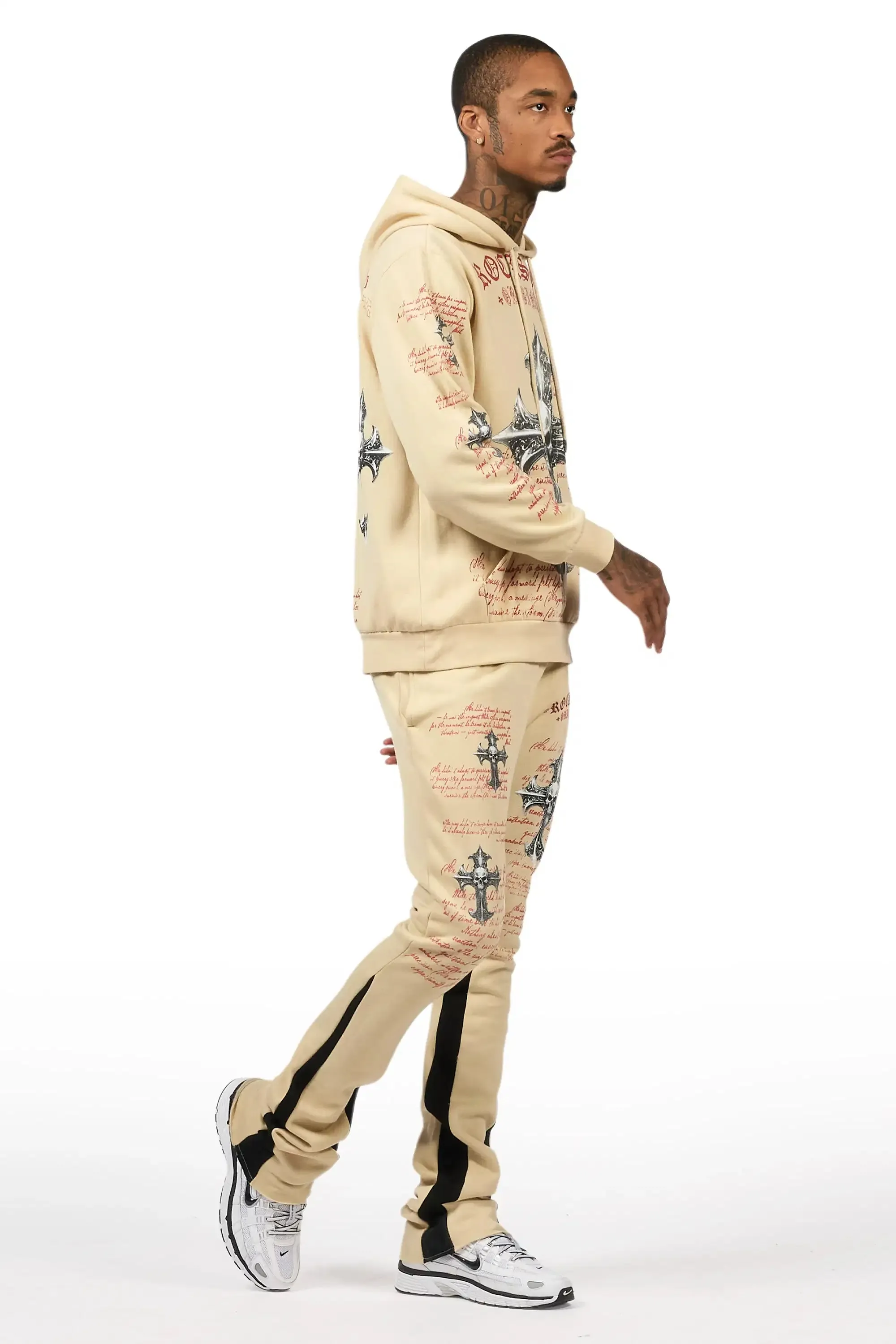 Bowman Beige/Multi Hoodie/Stacked Flare Track Set sold by Rockstar Original product image thumbnail 3