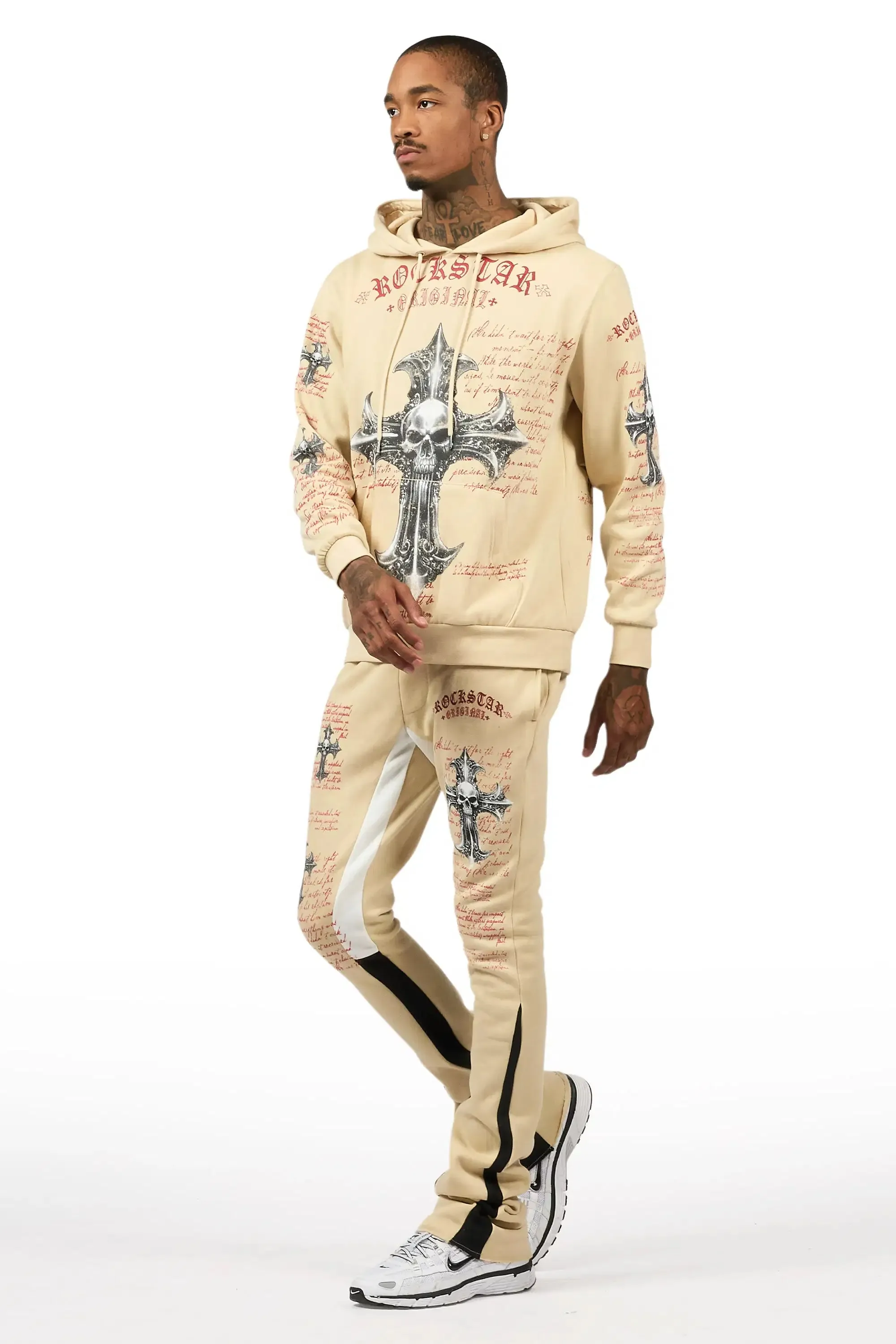 Bowman Beige/Multi Hoodie/Stacked Flare Track Set sold by Rockstar Original product image thumbnail 5