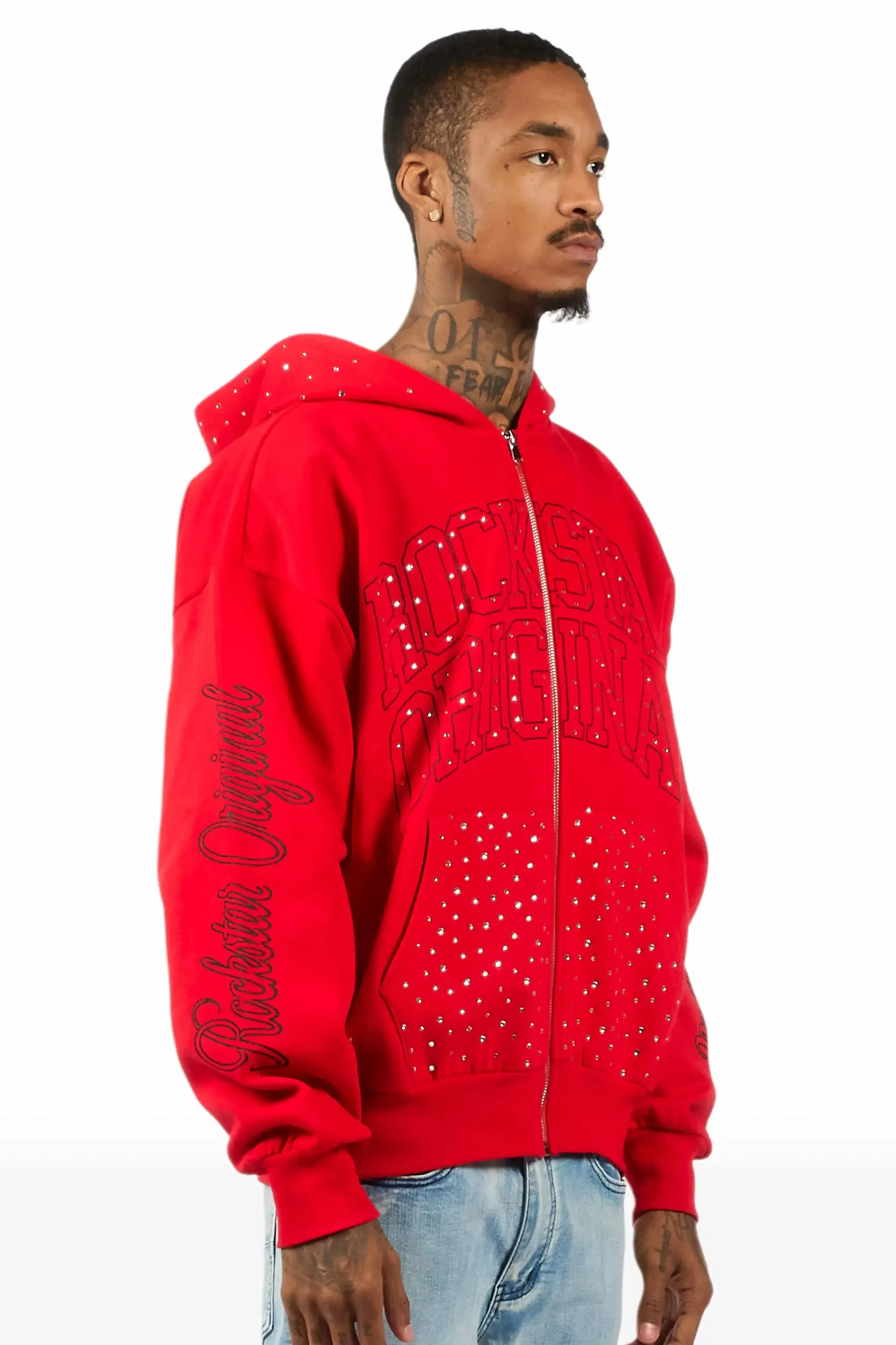 Dripped Red Rhinestone Hoodie sold by Rockstar Original product image thumbnail 3
