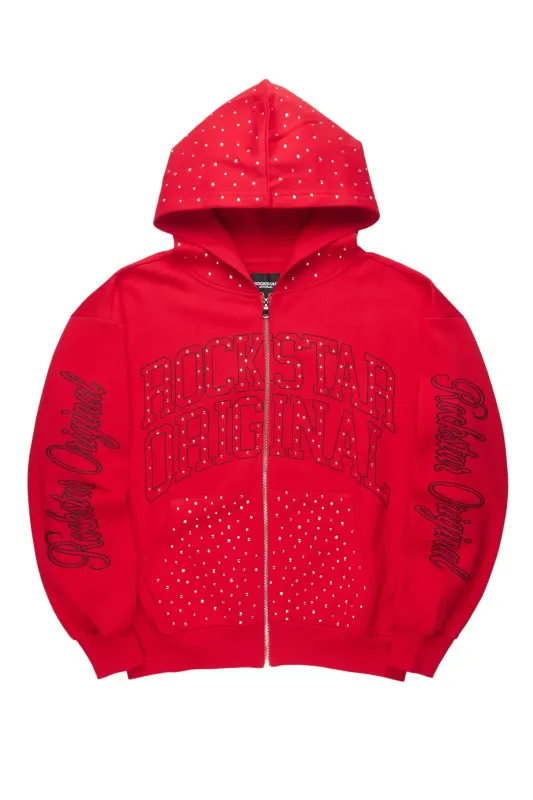 Dripped Red Rhinestone Hoodie sold by Rockstar Original