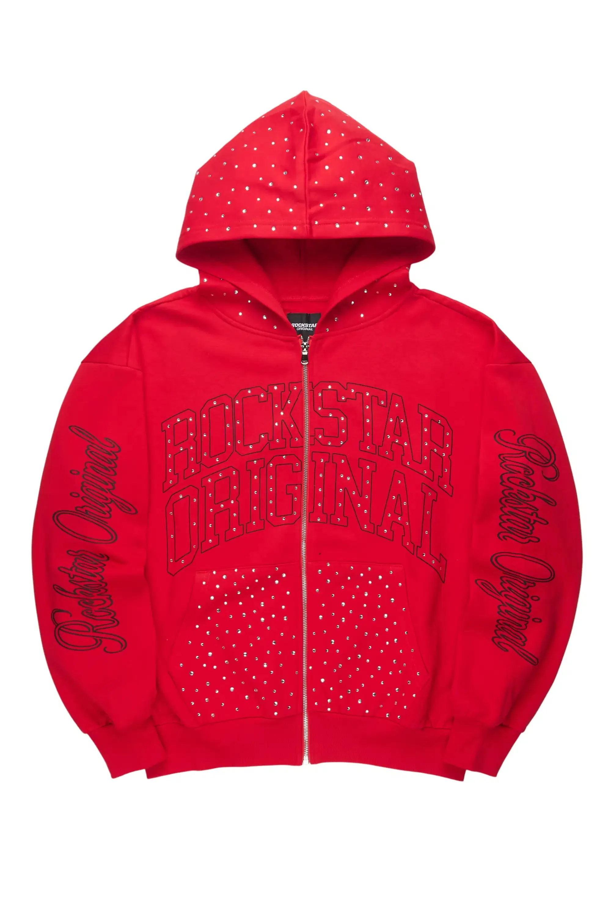 Dripped Red Rhinestone Hoodie sold by Rockstar Original
