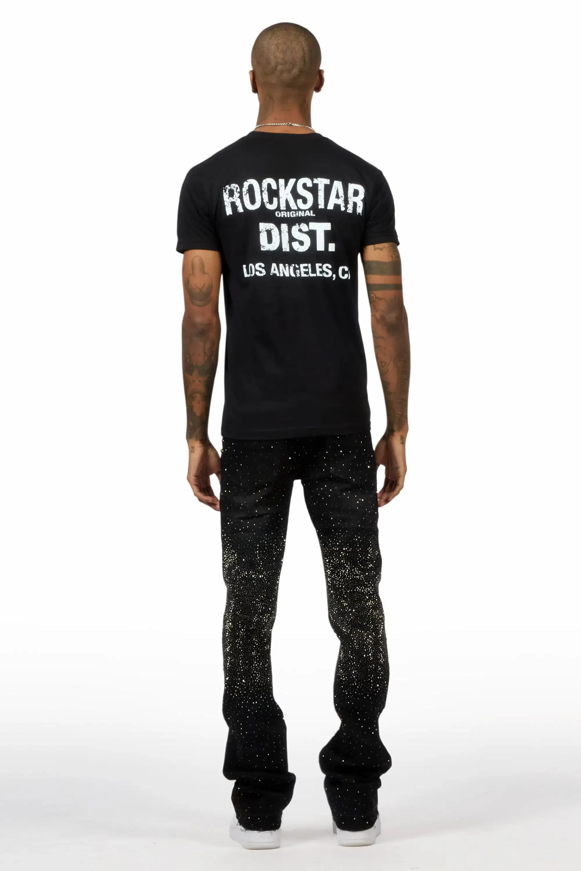 Onyx Dark Grey Stacked Flare Jean sold by Rockstar Original product image thumbnail 5