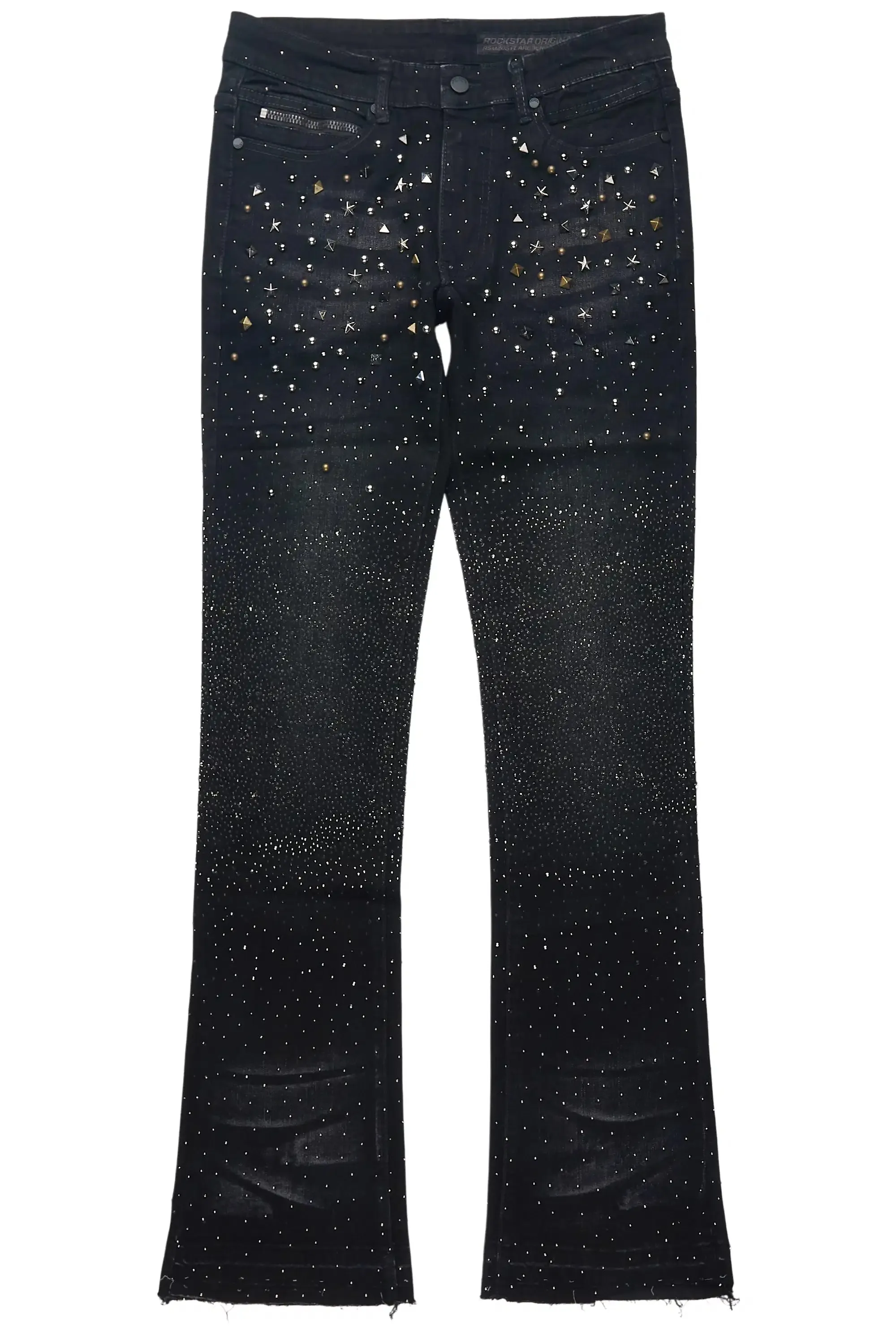 Onyx Dark Grey Stacked Flare Jean sold by Rockstar Original product image thumbnail 2