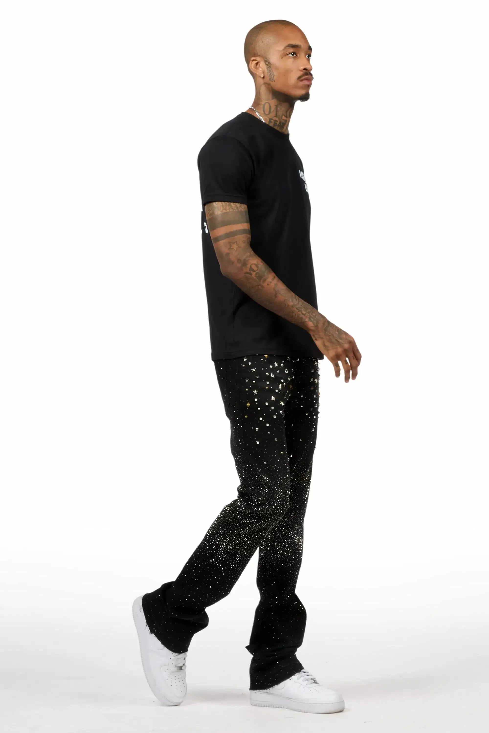 Onyx Dark Grey Stacked Flare Jean sold by Rockstar Original product image thumbnail 4