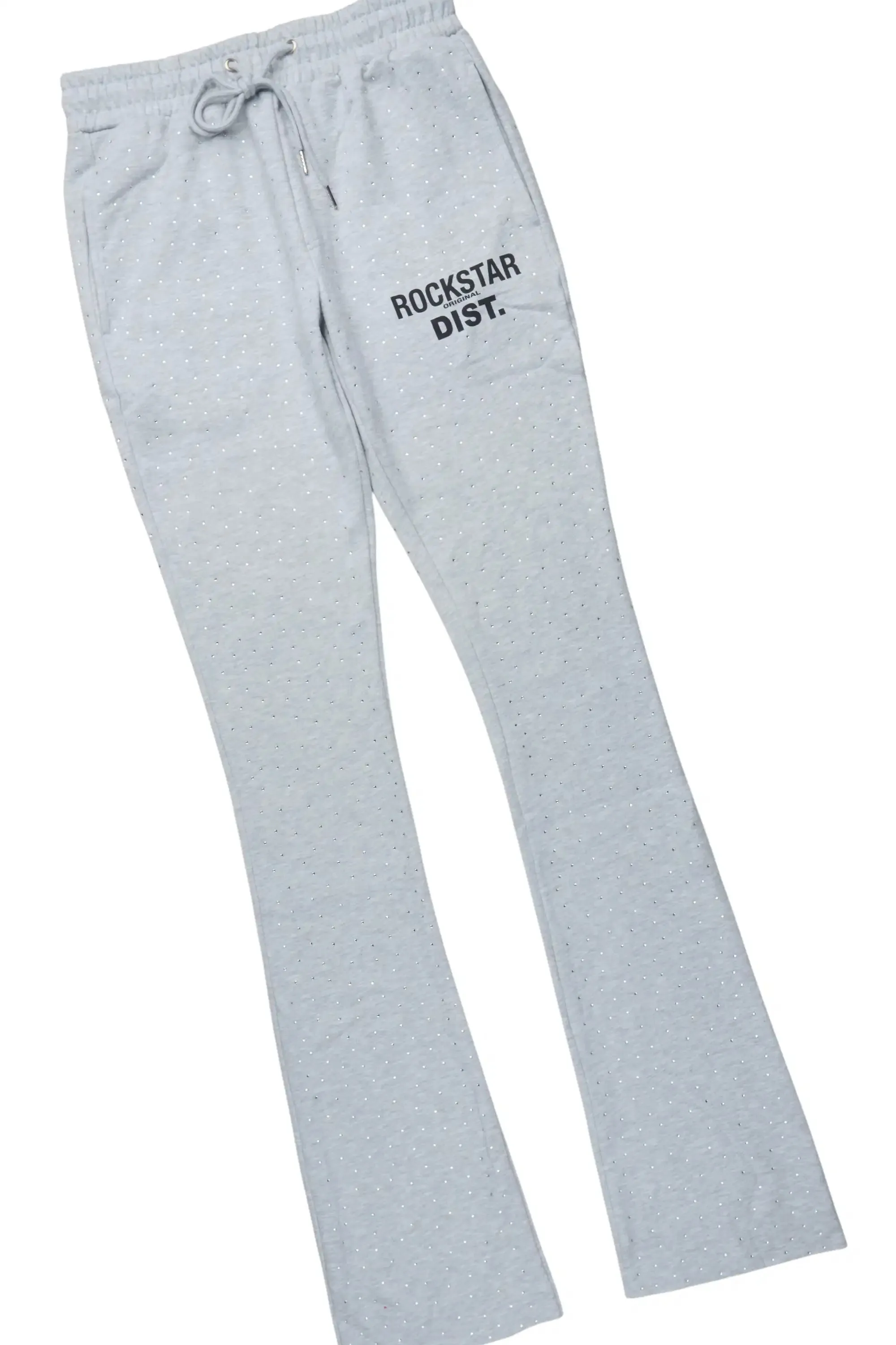 Alpine White/Heather Grey Rhinestone T-Shirt/Stacked Track Set sold by Rockstar Original product image thumbnail 4