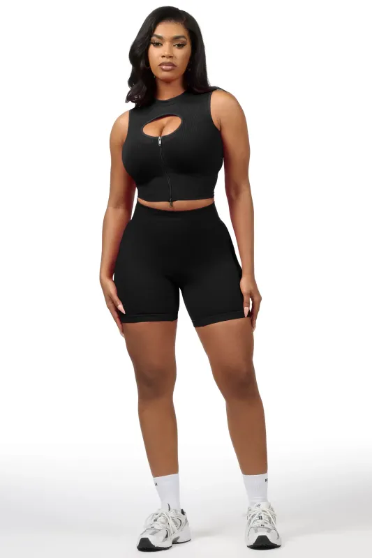 Sadique Black Active Bike Short Set made by Rockstar Original