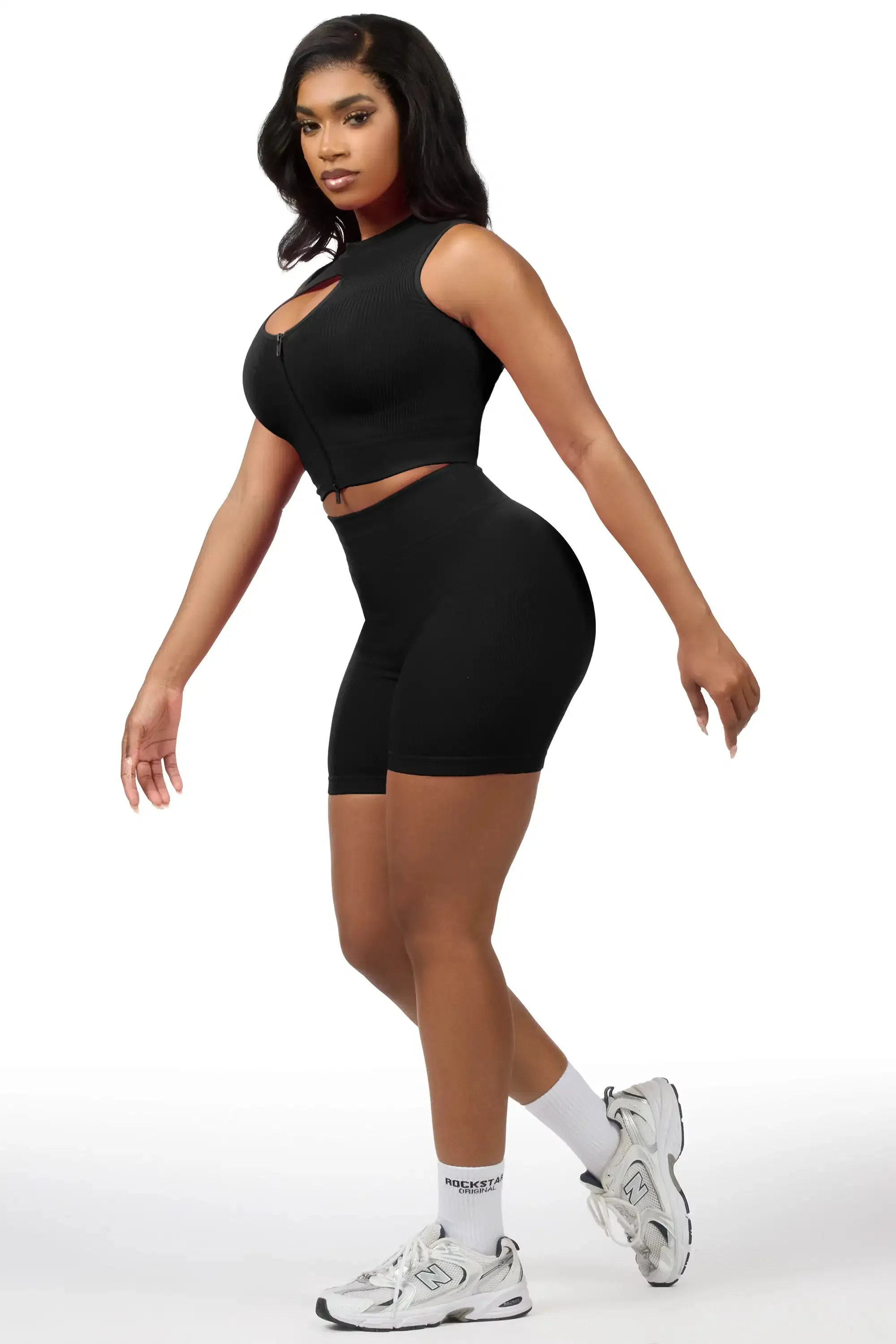 Sadique Black Active Bike Short Set sold by Rockstar Original product image thumbnail 3