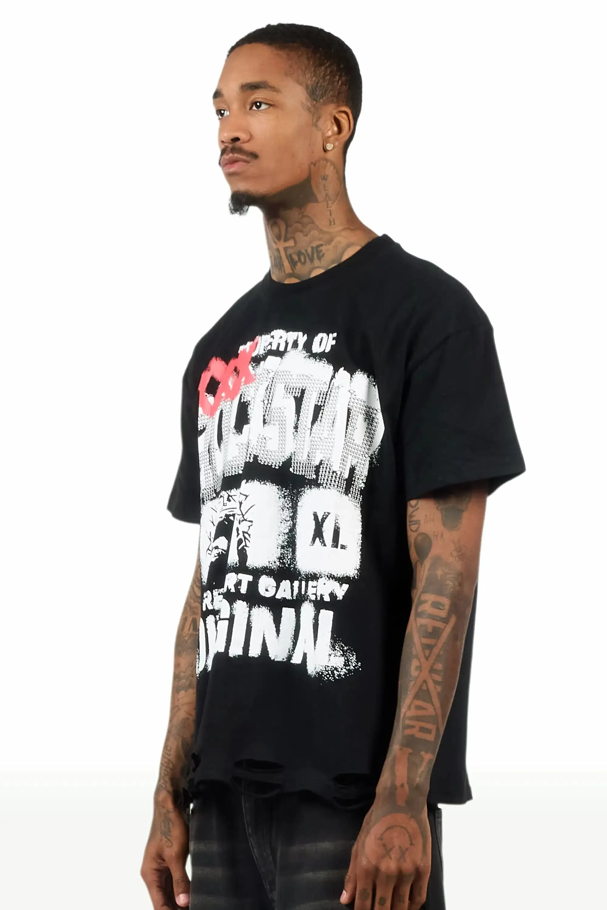 Kyo Black Oversized Graphic T-Shirt sold by Rockstar Original product image thumbnail 5