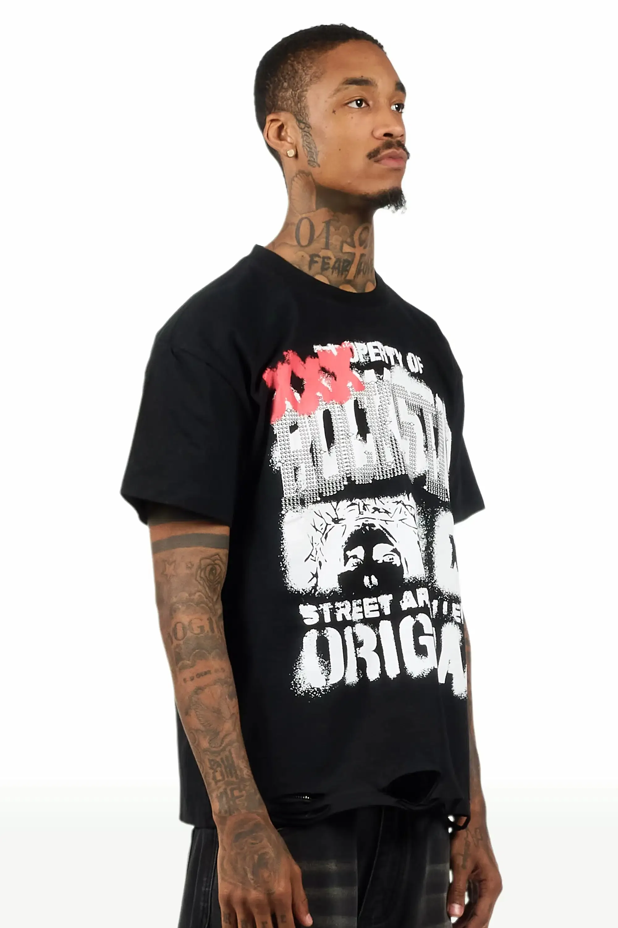 Kyo Black Oversized Graphic T-Shirt sold by Rockstar Original product image thumbnail 4
