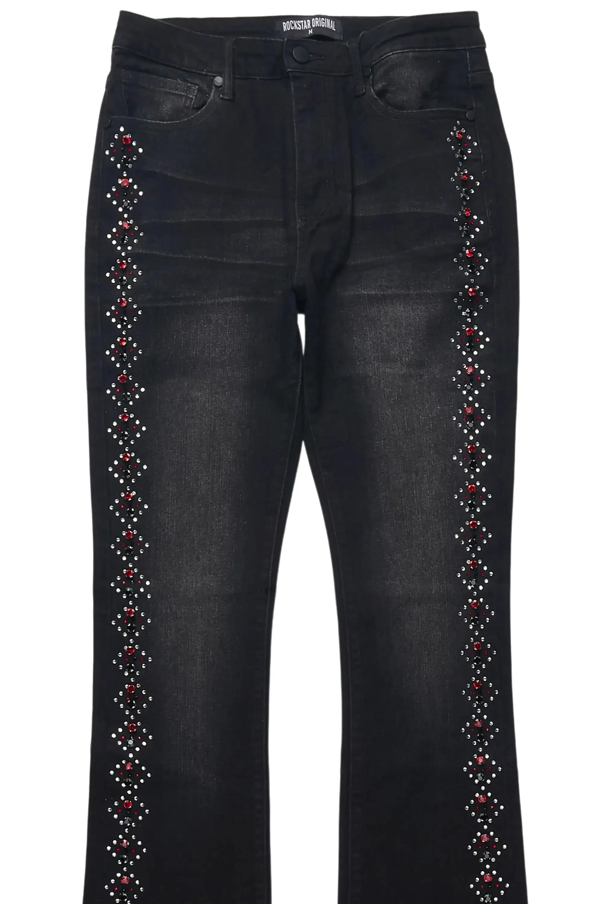 Gria Black Wash Rhinestone Stacked Flare Jean sold by Rockstar Original product image thumbnail 2