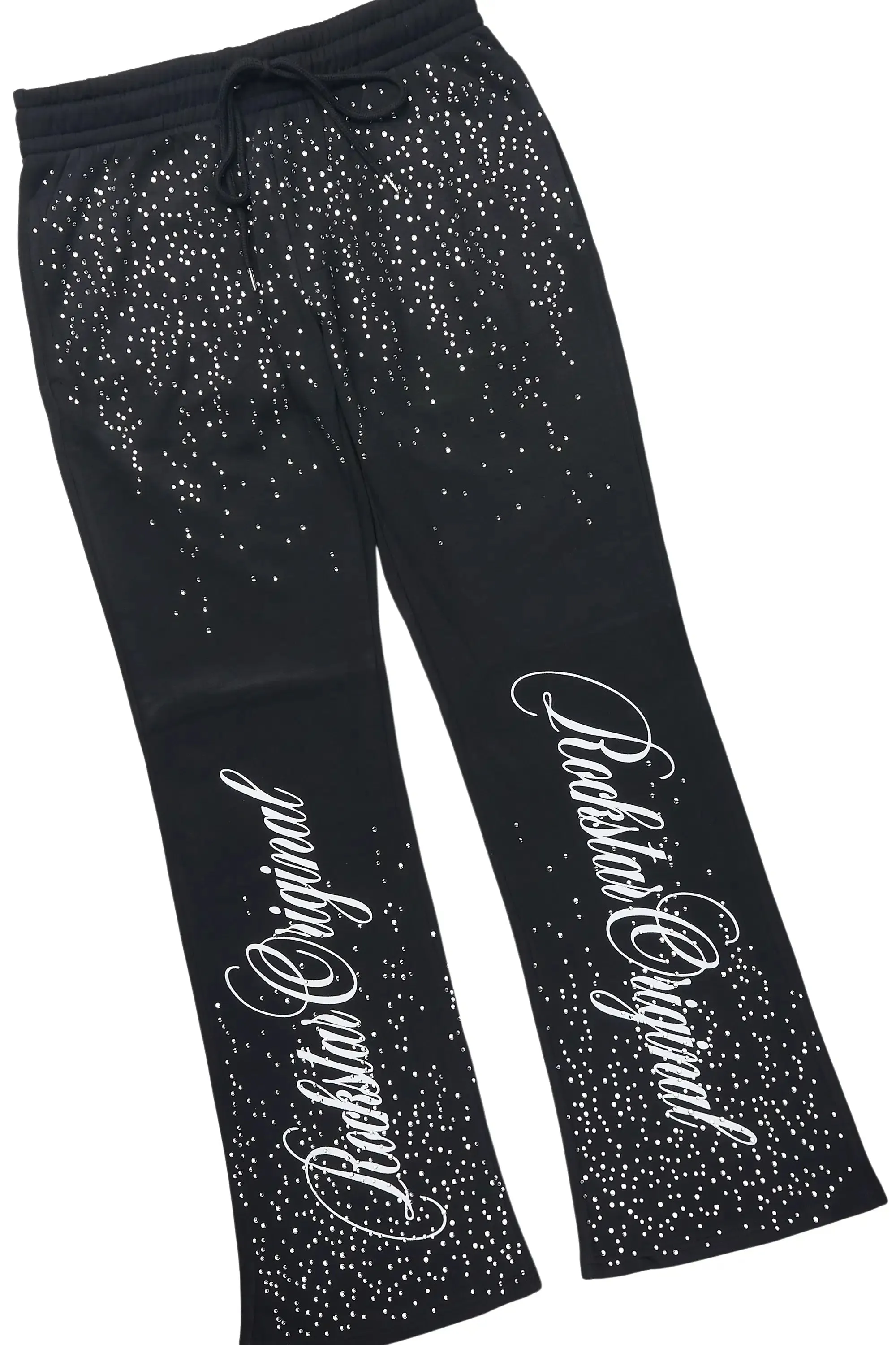 Strayce Black/White Rhinestone Hoodie Relaxed Track Set sold by Rockstar Original product image thumbnail 3