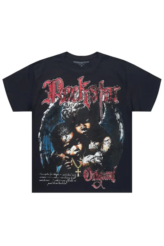 Terrell Black Oversized Graphic T-Shirt made by Rockstar Original