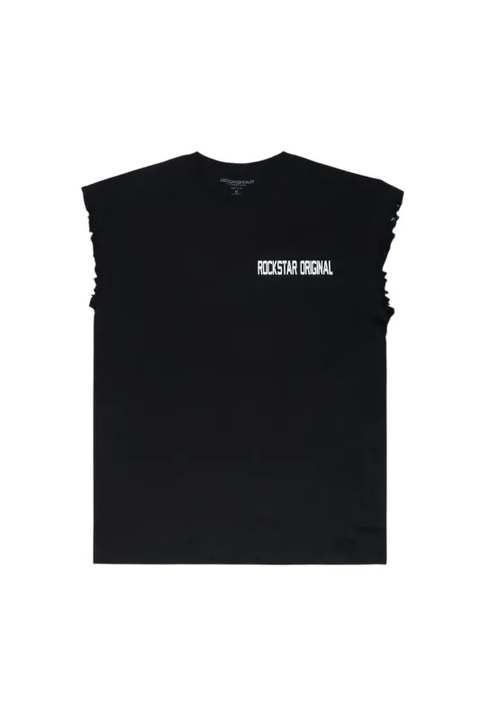 Corven Black Cut Off  T-Shirt made by Rockstar Original
