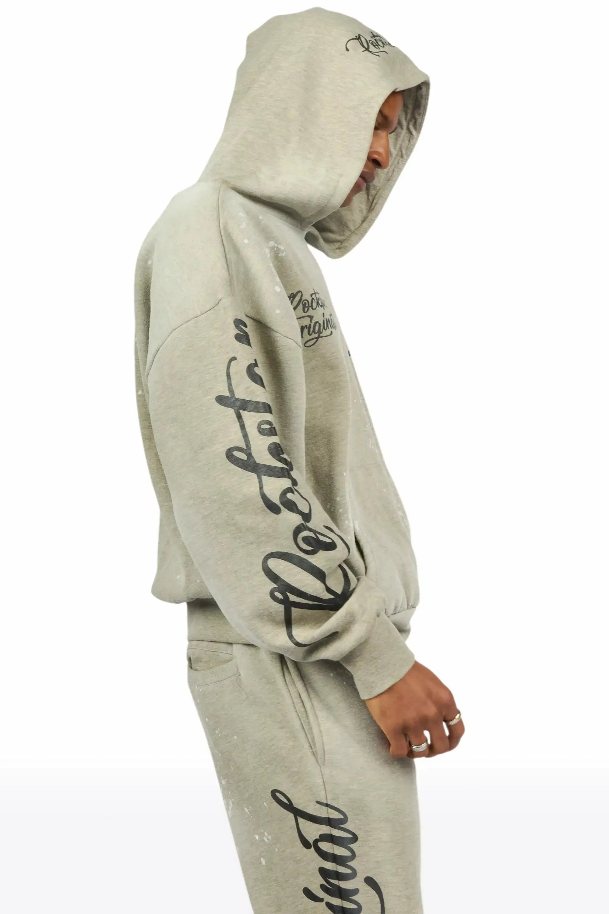 Hanif 2.0 Vintage Dark Oatmeal Hoodie/ Relaxed Pant Track Set sold by Rockstar Original product image thumbnail 5