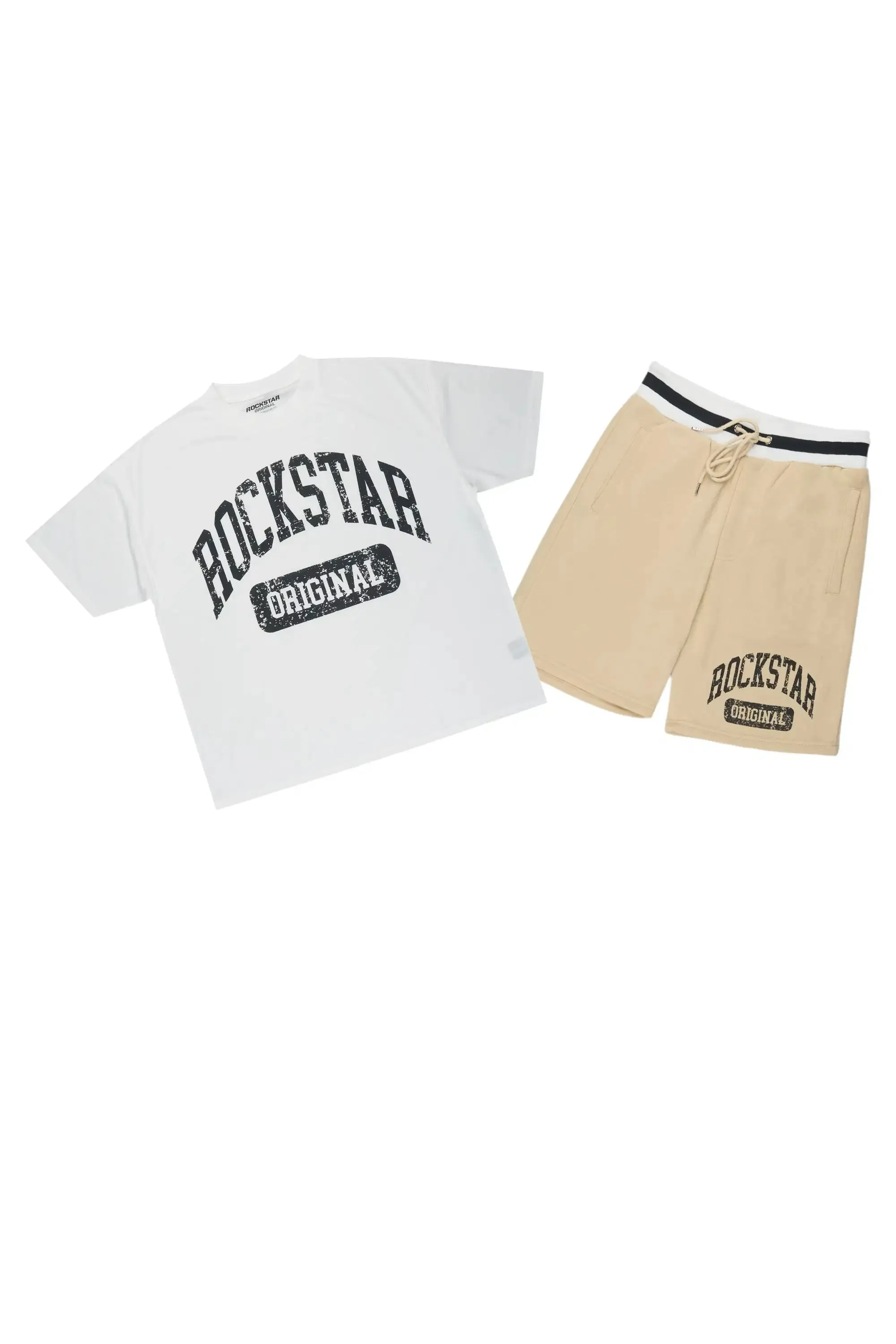 Zig White/Beige T-Shirt/Short Set sold by Rockstar Original