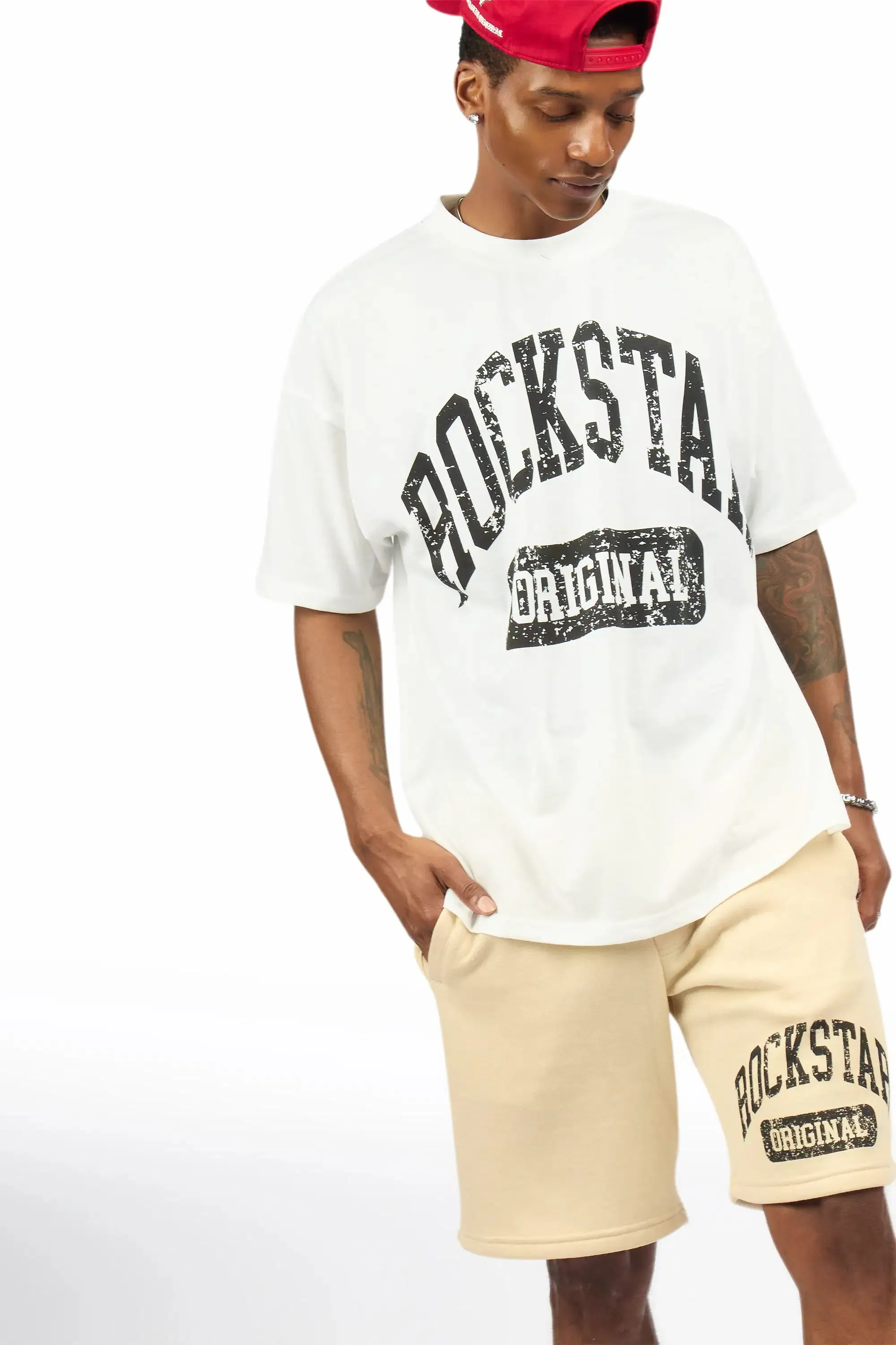 Zig White/Beige T-Shirt/Short Set sold by Rockstar Original product image thumbnail 2