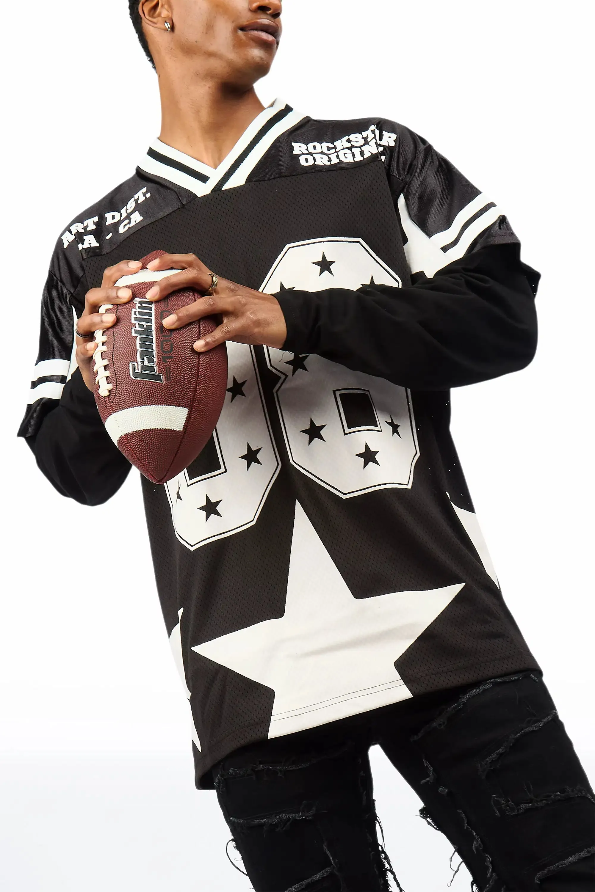 Slava Black Double Layer L/S Mesh Jersey sold by Rockstar Original product image thumbnail 2