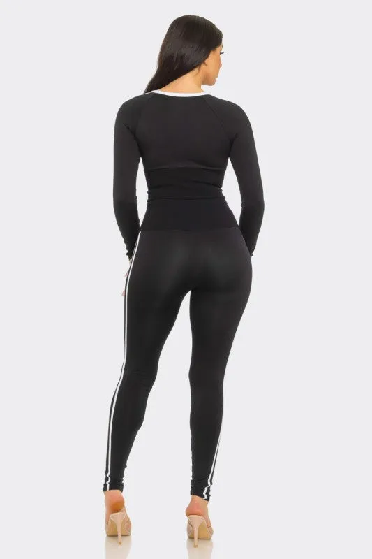 Zakkeyiah Black Long Sleeve Active Legging Set sold by Rockstar Original product image thumbnail 5