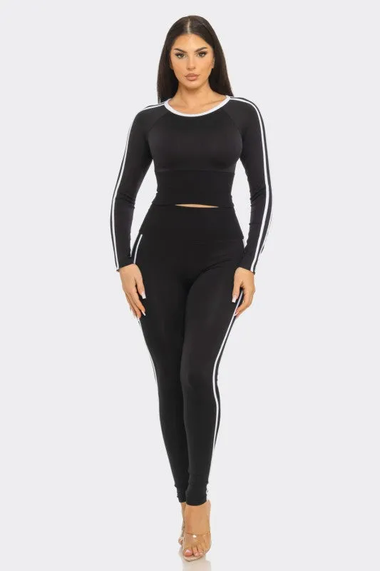 Zakkeyiah Black Long Sleeve Active Legging Set sold by Rockstar Original product image thumbnail 2