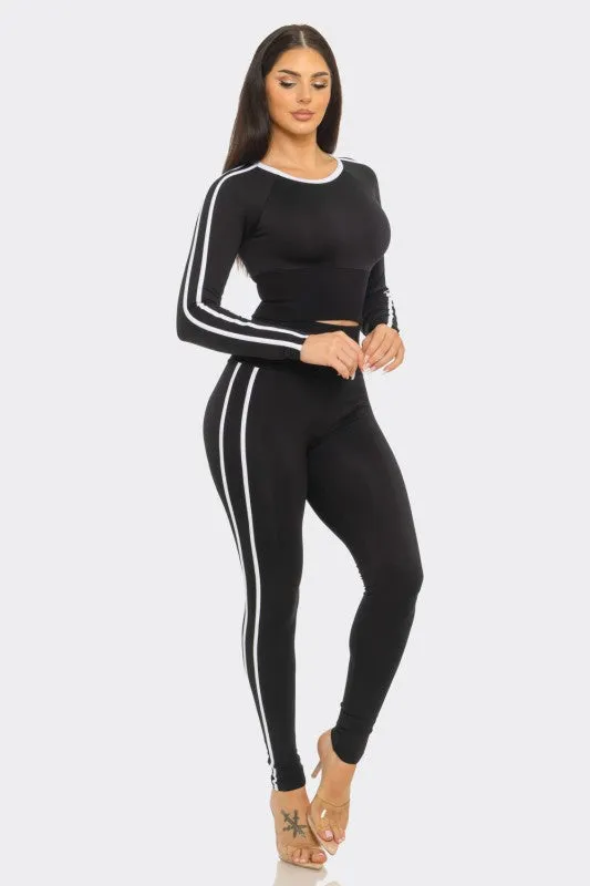Zakkeyiah Black Long Sleeve Active Legging Set sold by Rockstar Original