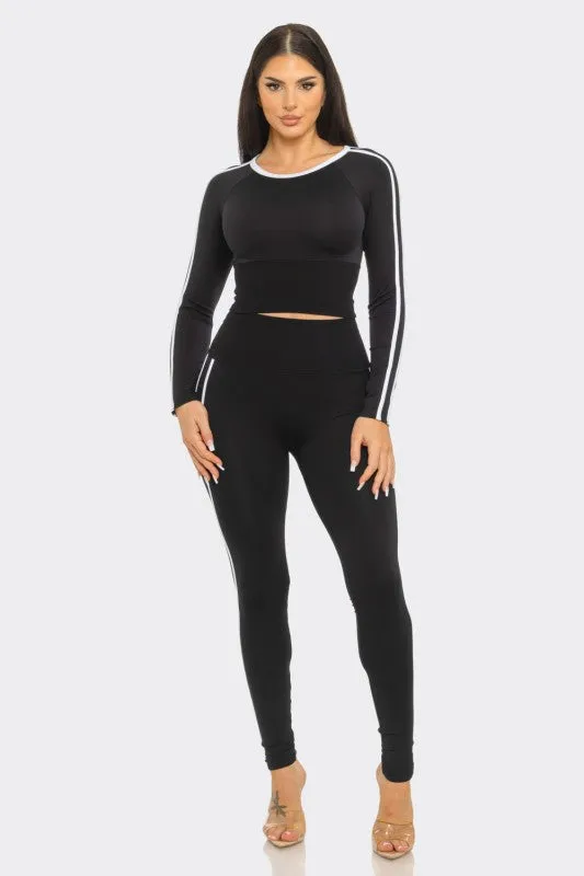 Zakkeyiah Black Long Sleeve Active Legging Set sold by Rockstar Original product image thumbnail 3