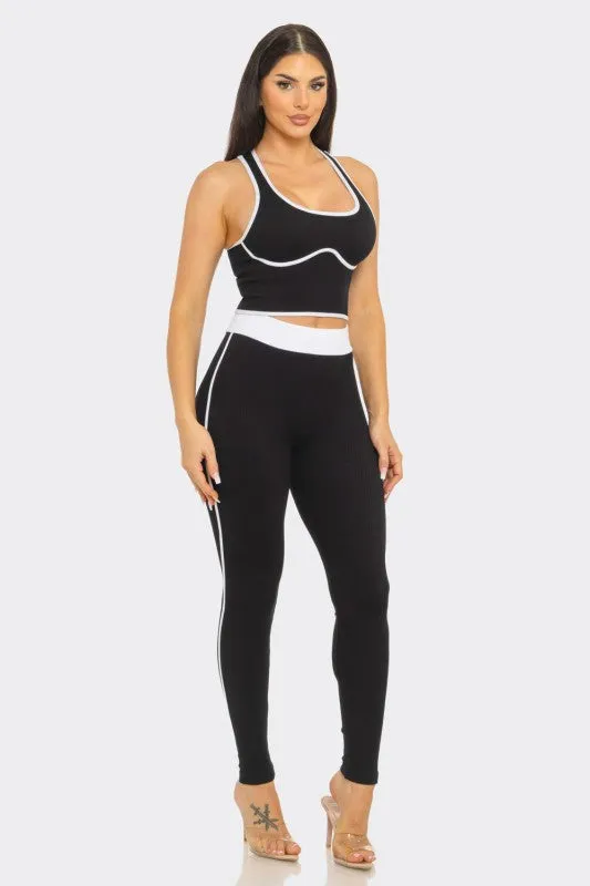 Shantavia Black Tank Active Legging Set sold by Rockstar Original product image thumbnail 5