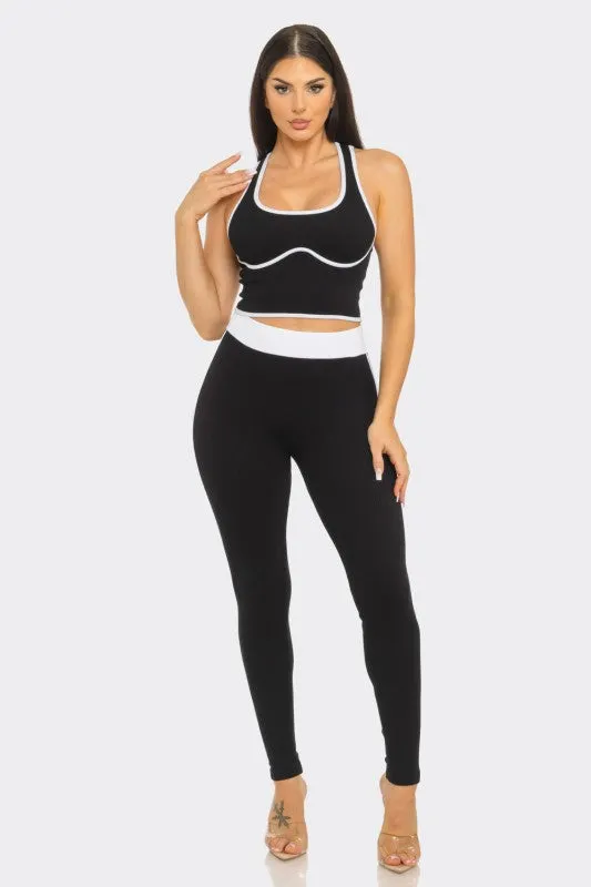 Shantavia Black Tank Active Legging Set sold by Rockstar Original product image thumbnail 3
