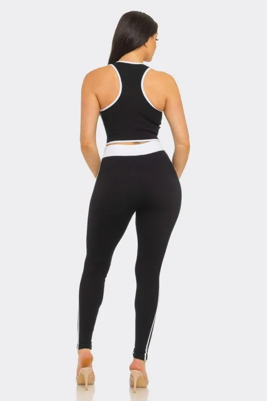 Shantavia Black Tank Active Legging Set sold by Rockstar Original product image thumbnail 4