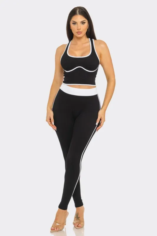 Shantavia Black Tank Active Legging Set sold by Rockstar Original