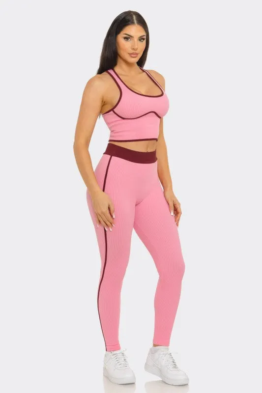 Shantavia Pink Tank Active Legging Set sold by Rockstar Original product image thumbnail 3