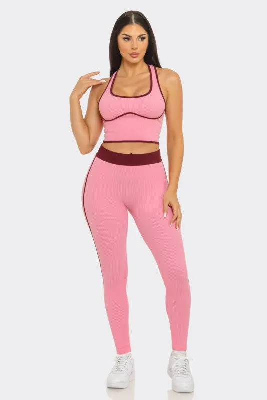 Shantavia Pink Tank Active Legging Set sold by Rockstar Original