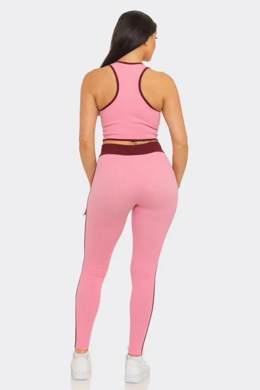 Shantavia Pink Tank Active Legging Set sold by Rockstar Original product image thumbnail 5