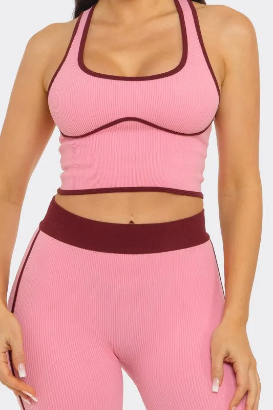 Shantavia Pink Tank Active Legging Set sold by Rockstar Original product image thumbnail 4