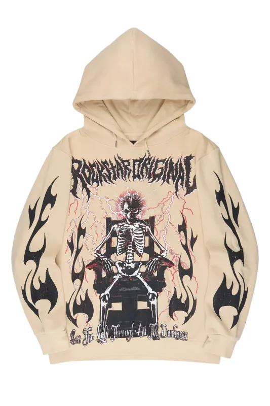 Deathrow 2.0 Beige Graphic Hoodie made by Rockstar Original