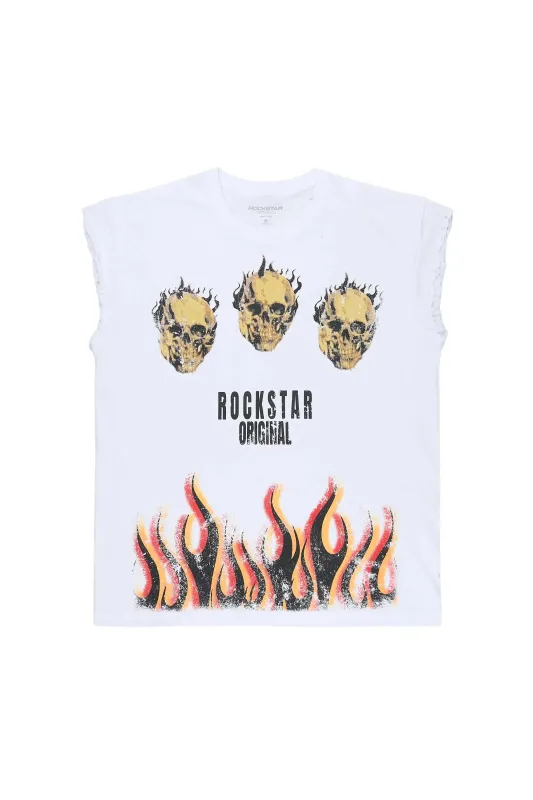 Maezar White Cut off Tee sold by Rockstar Original