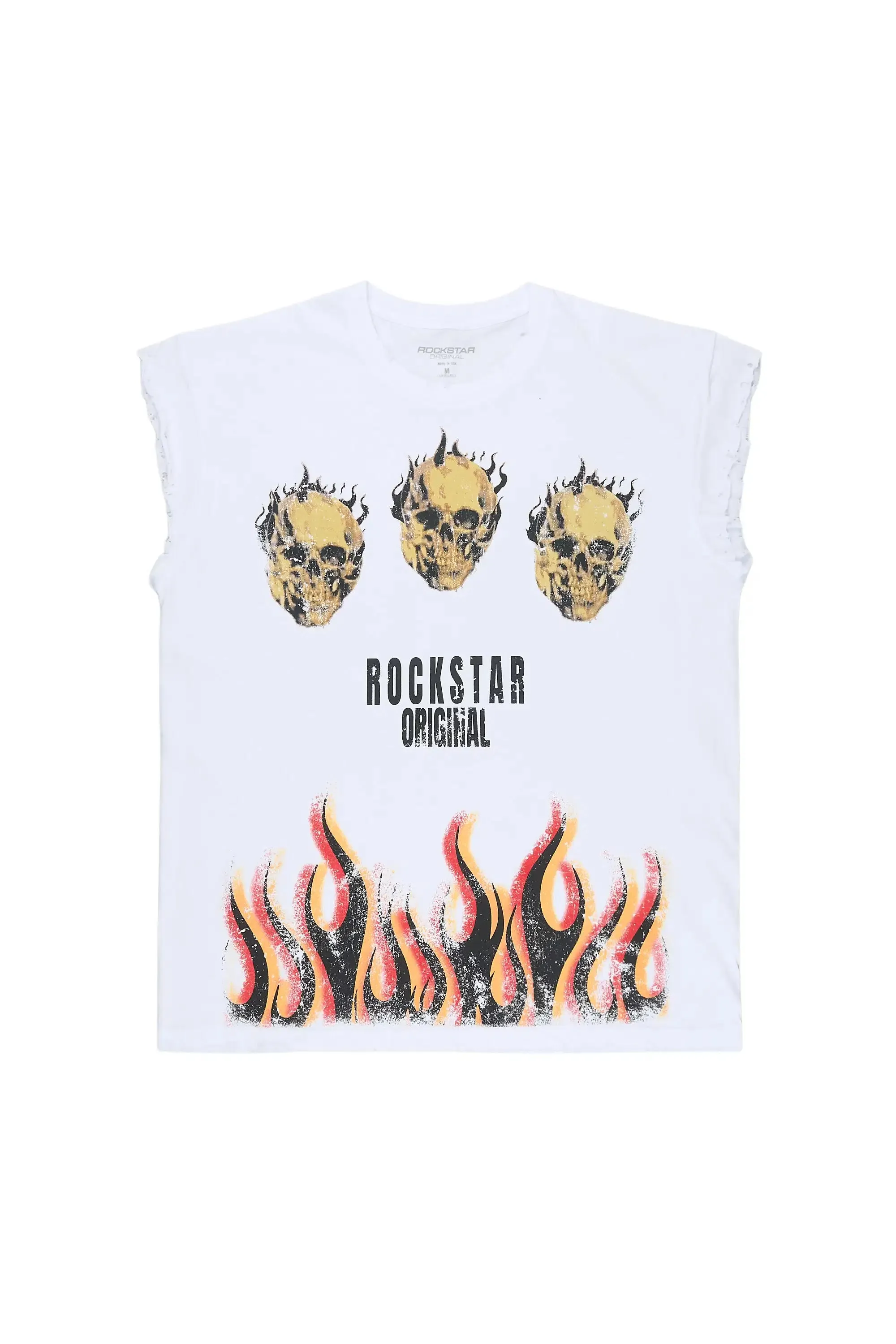 Maezar White Cut off Tee sold by Rockstar Original
