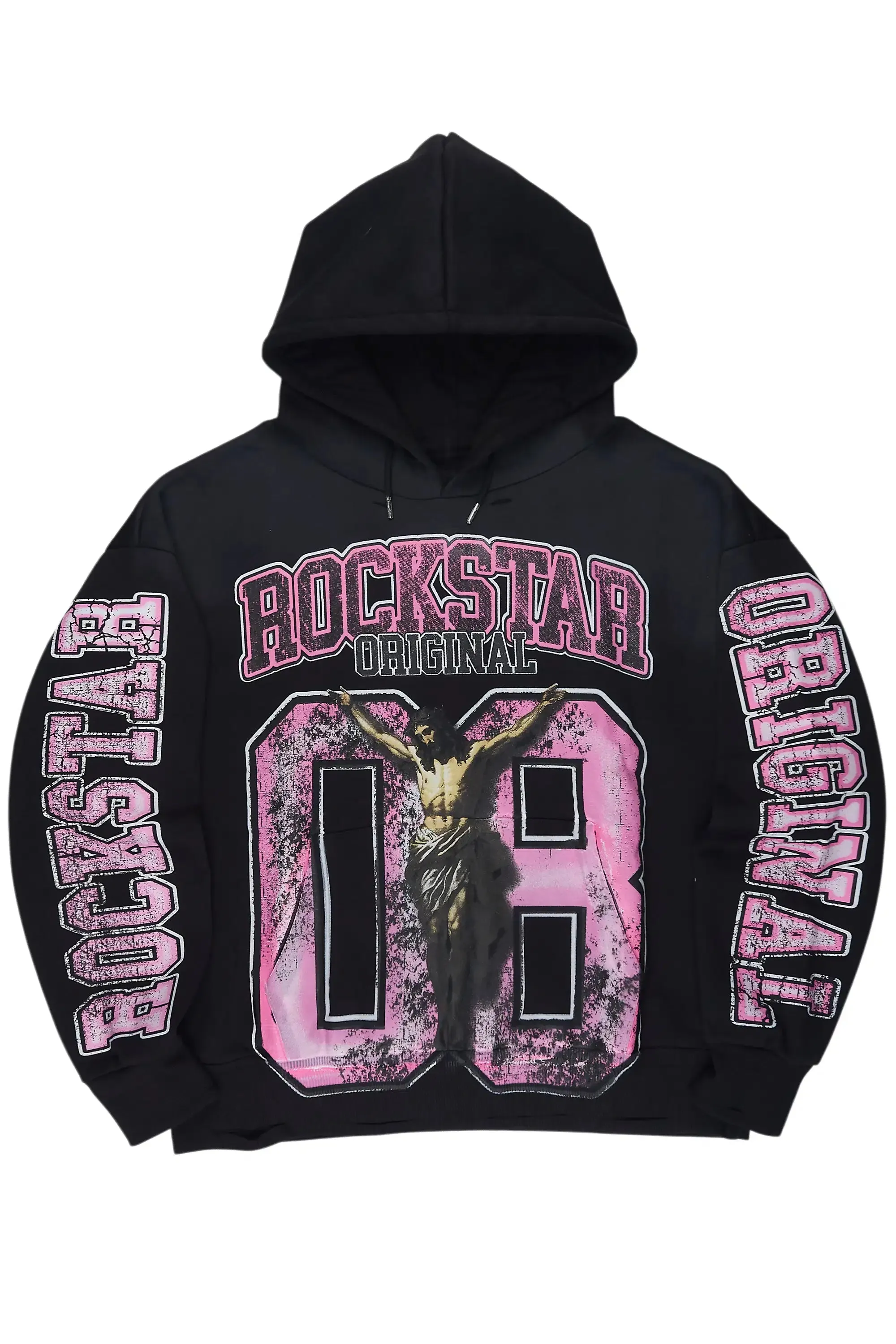 Fields Black Distressed Graphic Relaxed Hoodie sold by Rockstar Original