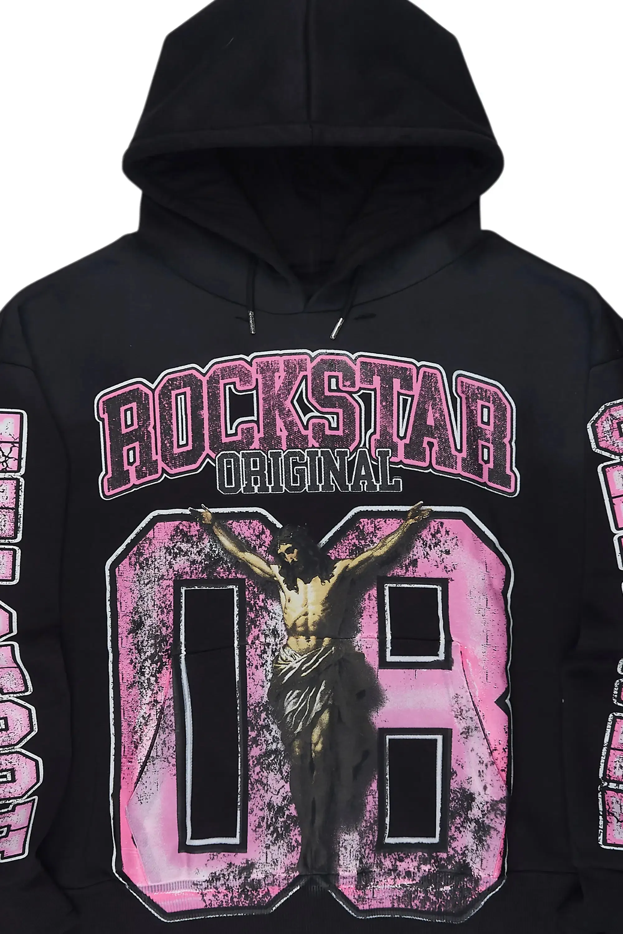 Fields Black Distressed Graphic Relaxed Hoodie sold by Rockstar Original product image thumbnail 2