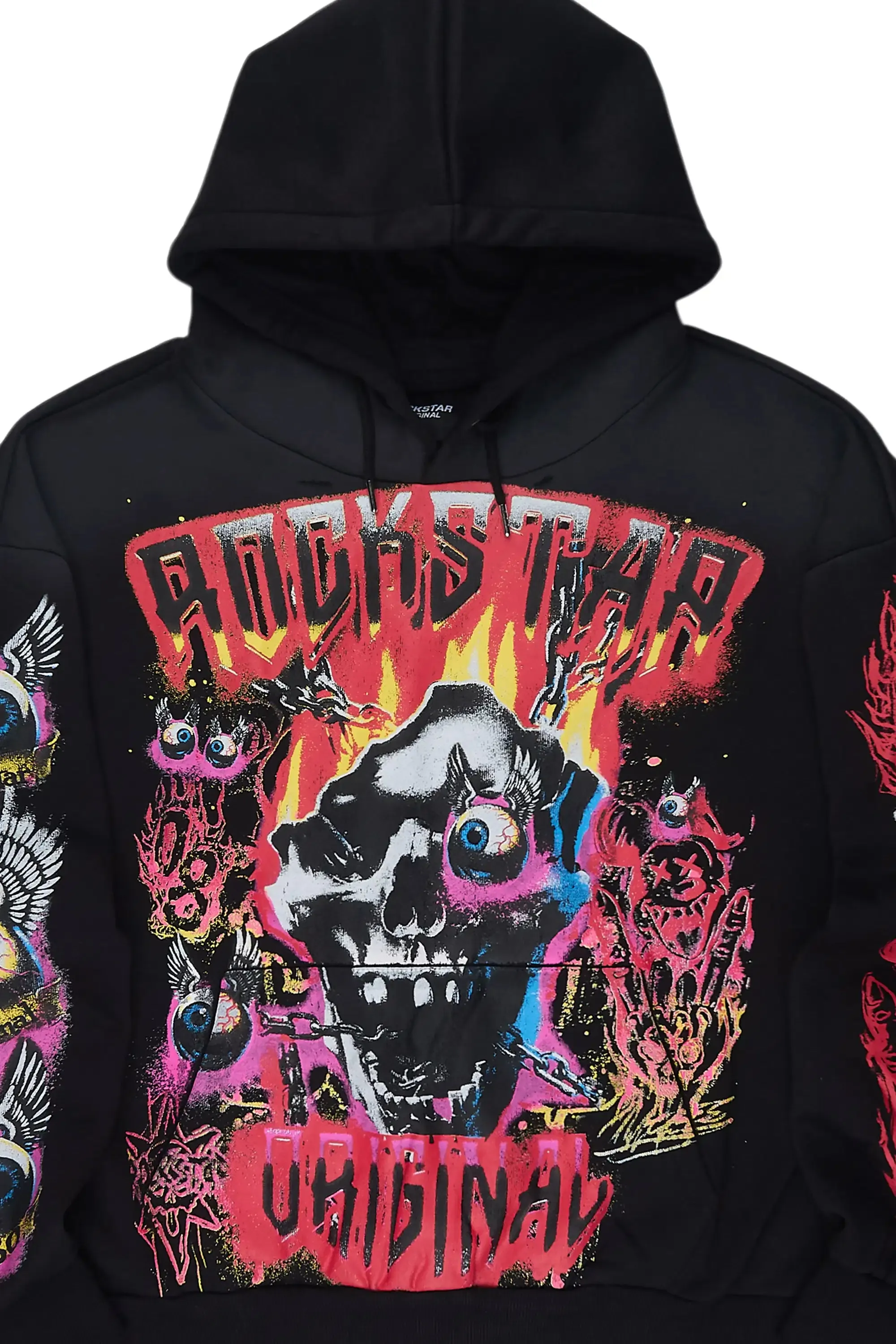 Styxx Black Distressed Graphic Relaxed Hoodie sold by Rockstar Original product image thumbnail 2