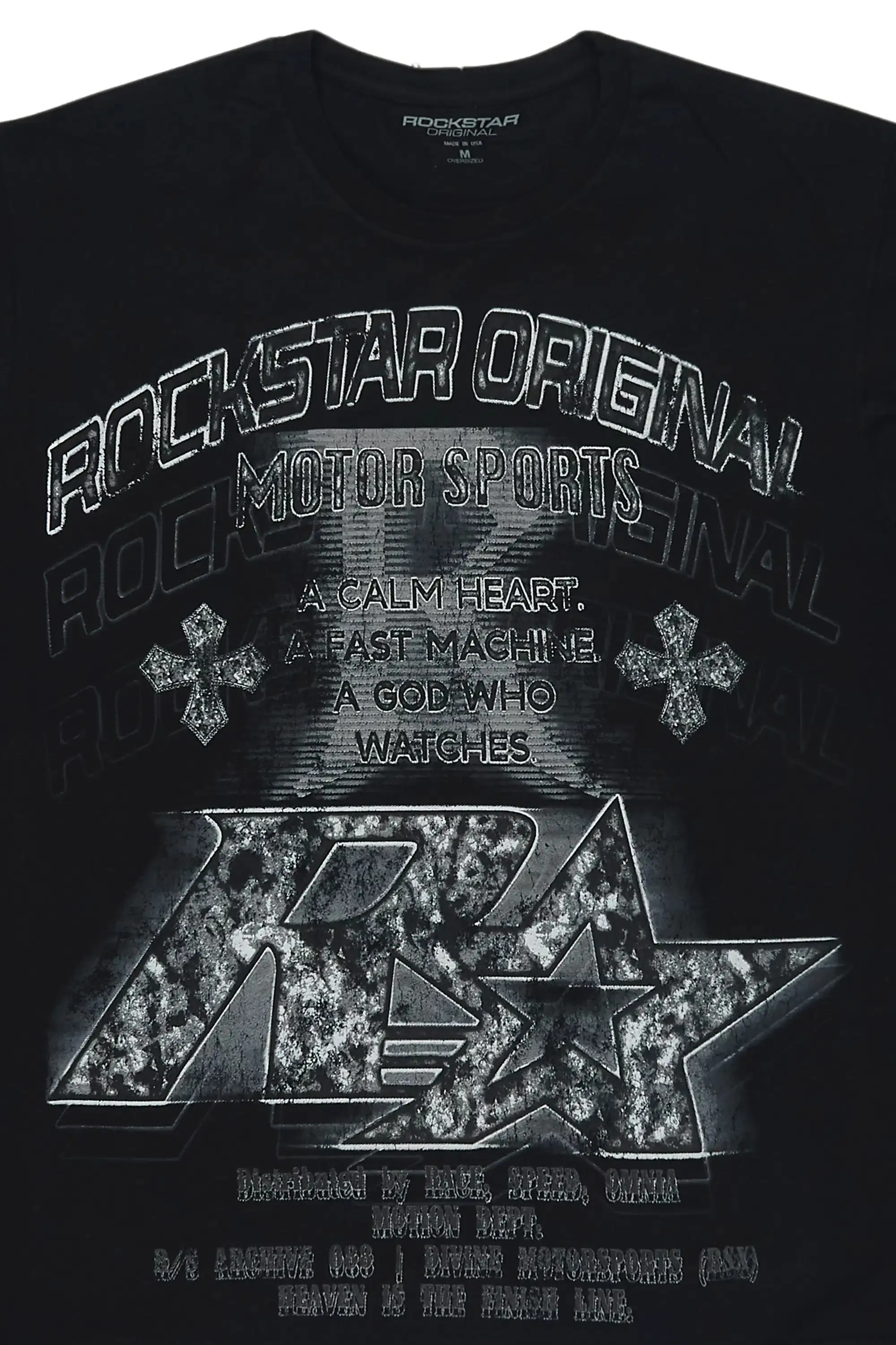 Byson Black Oversized Cut Sleeve T-Shirt sold by Rockstar Original product image thumbnail 2