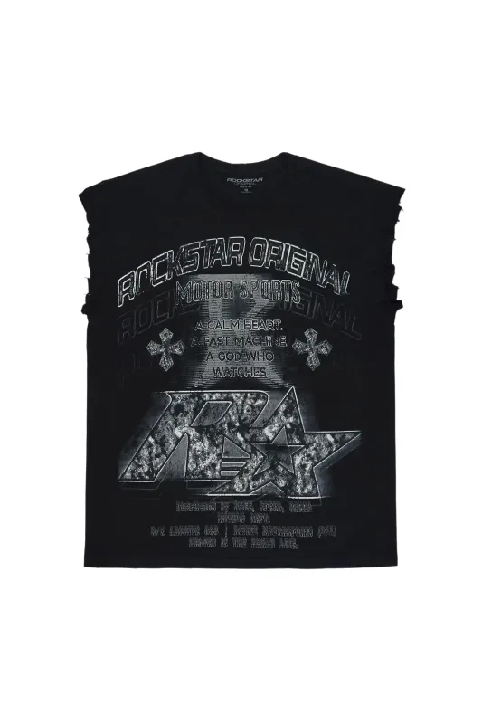 Katrella White Cut Sleeve T-Shirt made by Rockstar Original