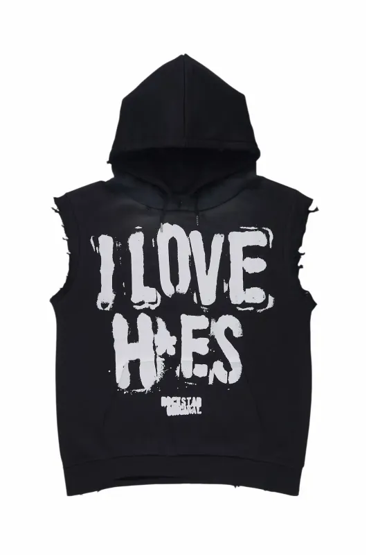 Banyan Black Cut Sleeve Hoodie made by Rockstar Original