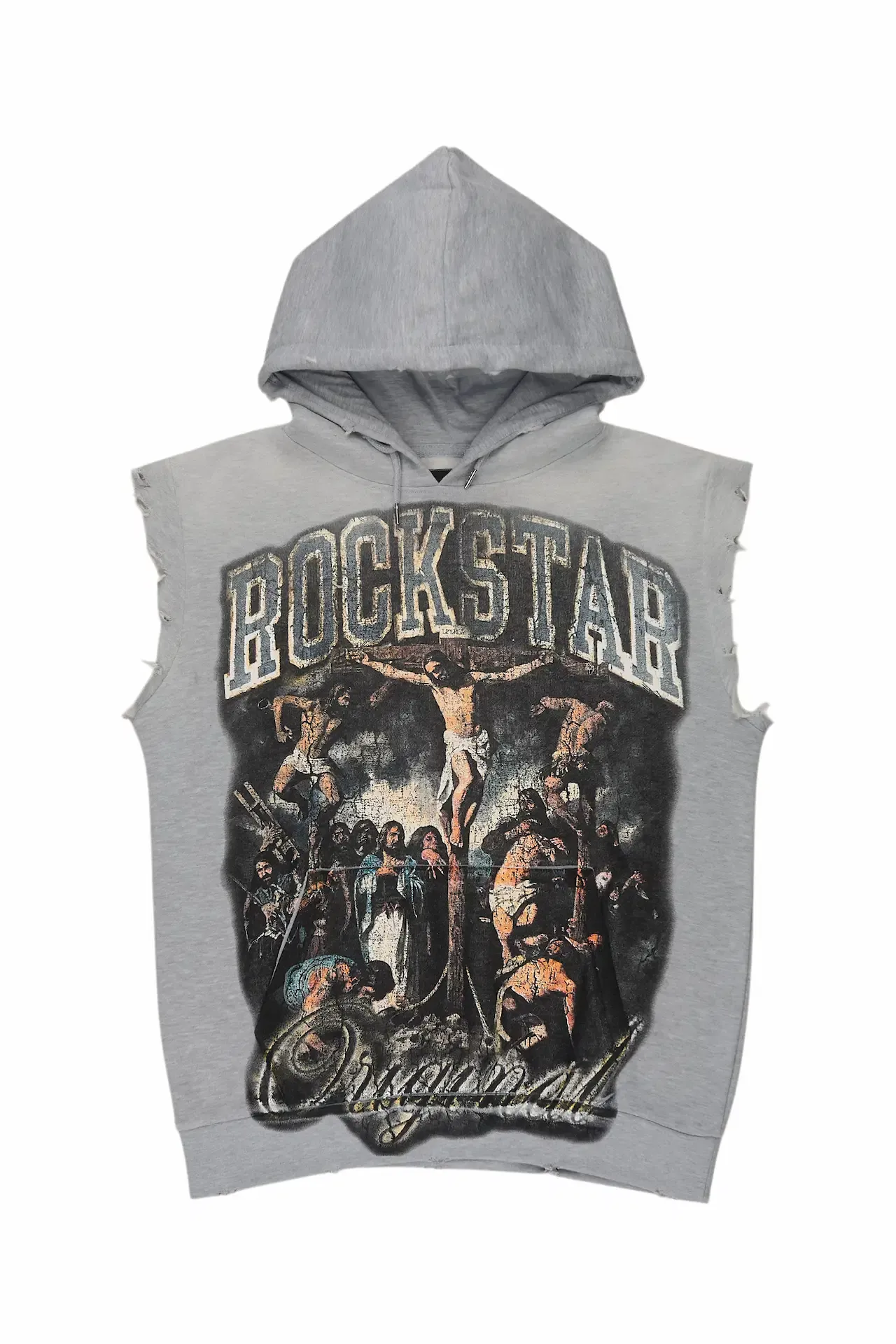 Waller Heather Grey Cut Sleeve Hoodie sold by Rockstar Original